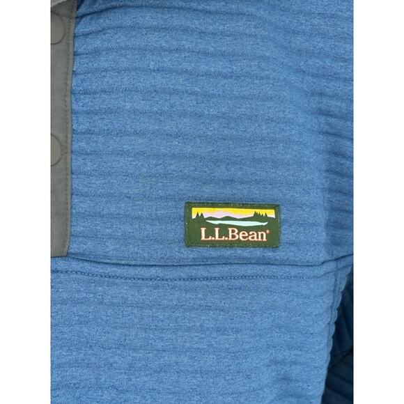 L.L. Bean Slightly Fitted Horizontal Ribbed Pullover in Blue – Size Medium - Picture 4 of 5